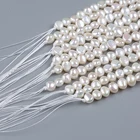 High Quality Pearl Strand Freshwater Pearls High Quality 8mm Baroque Cultured Freshwater Pearl Strands 1.5mm Hole
