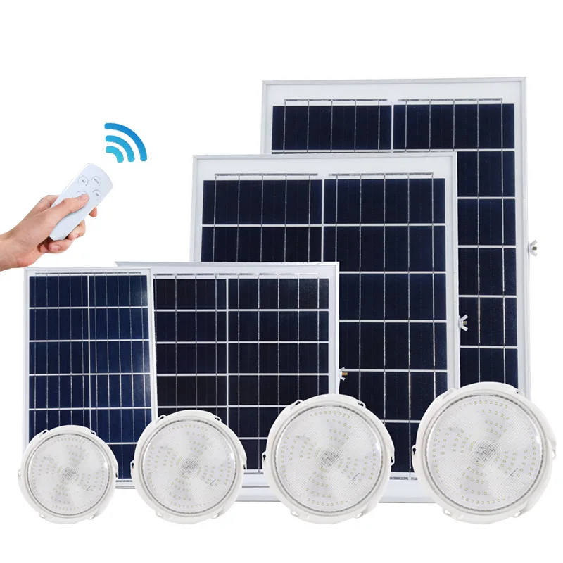 Factory hot selling 60w 100w 150w 200w solar indoor ceiling lights Outdoor Led lights solar lamps