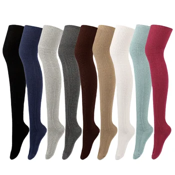 Wholesale Custom Womens Over The Knee Multi-colors Cotton Young Long Women Thigh High Socks For Ladies