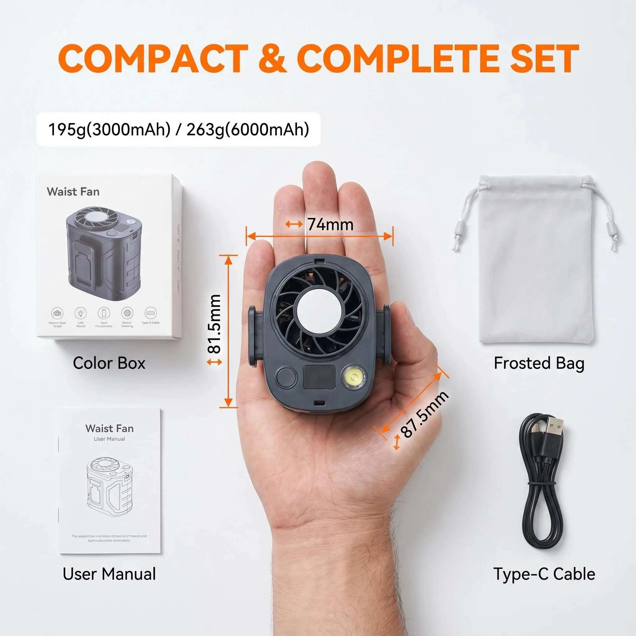Waist Hanging Fan, 3000Mah, 6000Mah - detail 14