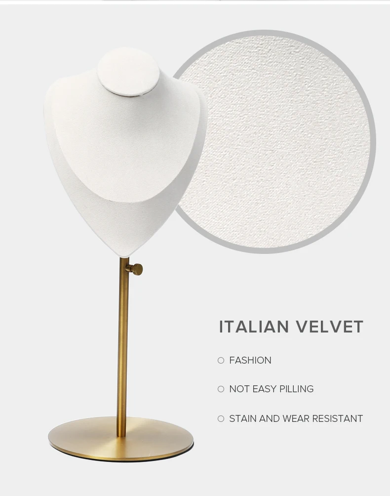 New Product Portable Jewelry White Unique Adjustable Necklace Display Bust Stand