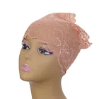 Embroidery Scarf Wholesale 2021 Women Inner Hijab Caps Muslim Flower Embroidery Mesh Under Scarf Hijab Cap