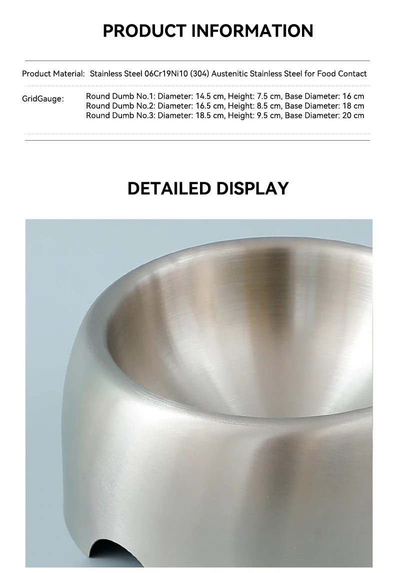 New 304 Stainless Steel Pet Bowl 18 5CM Large Size Pet Food and Water Feeding Bowl Easy to Clean Pet Supplies factory