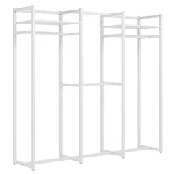 Tribesigns Heavy Duty Clothes Rack Large Metal Closet Organizer with Shelves and Hanging Rod for Hallway Bedroom