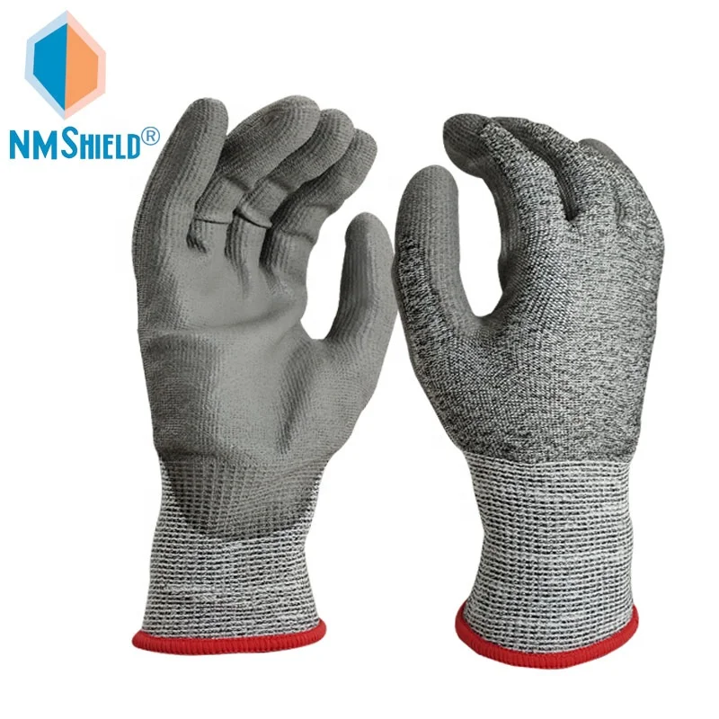 Nmshield Ansi Standard A Hppe Cut Resistant Pu Work Gloves Cut Ce