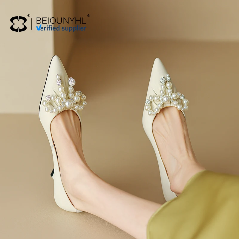 Women Shoes Slingbacks Customized Elegant Pointed Toe Stiletto Bridal Shoes White Fashion High Heel Pumps Soft Wedding Shoes