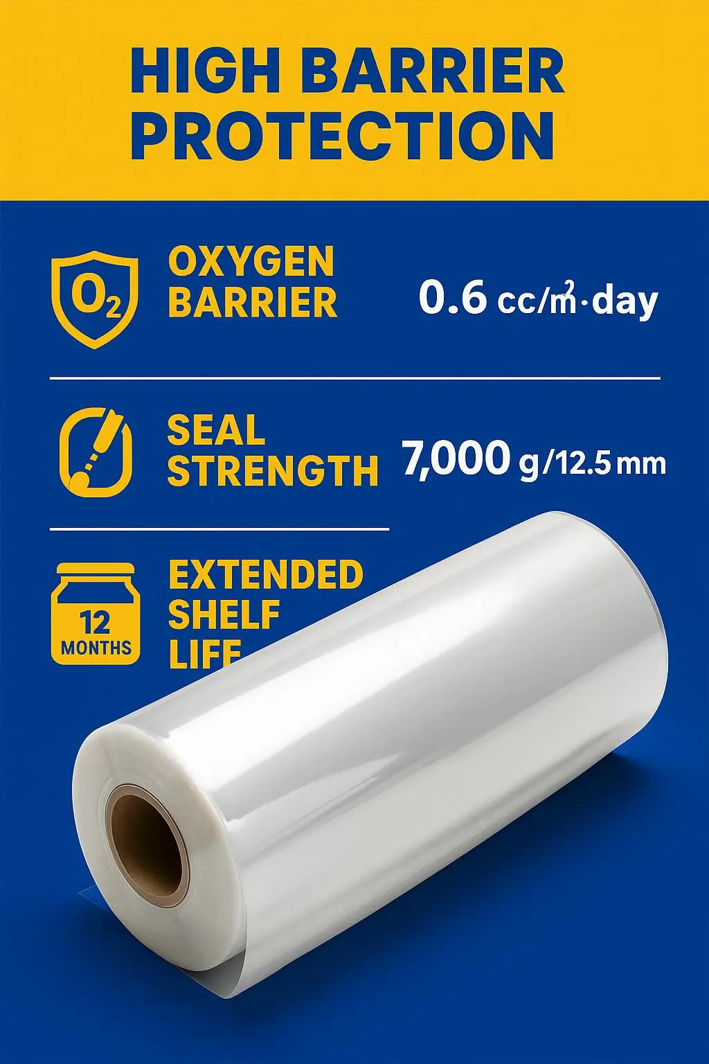 High-Barrier Vacuum Skin Film Roll for Fresh Meat, Steak, and Seafood Packaging - detail 8