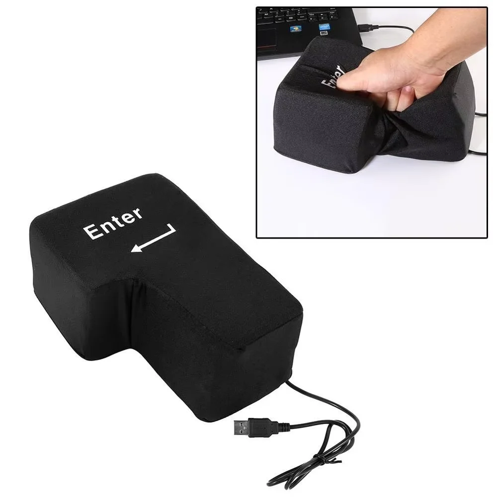 USB Big Enter Button Enter Key Foam Sleep Pillow Office Desktop