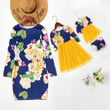 Q20207 mom clothes baby Mother Daughter Matching Dresses Mommy and Me Outfits matching mom and daughter clothing
