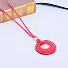 Pendant Trend Sale New Arrival Fashion Jewelry Hotsale PU Leather Round Pendant Necklace For Women Jewelry