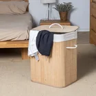 Laundry Storage Bamboo Clothing Storage Hamper Laundry Basket Dirty Clothes Storage Basket