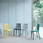 Plastic Chairs Fixed Backrest Armless Modern Terrace Garden Comfy Design Plastic Dinner Chair