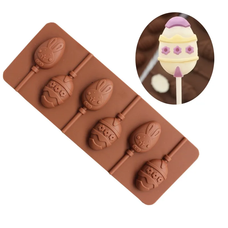 3D Silicone Easter Eggs Bunny Mold Cake Chocolate Lollipop Baking Molds DIY Tool 
