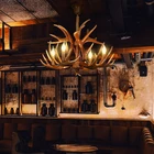 RUSTIC Industrial Style Deer Antler Chandelier Loft Creative Cafe Bar Art Living Room Lamp