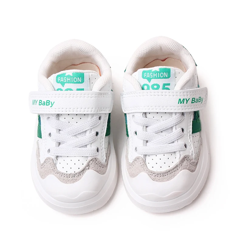 New Arrival Soft PU Leather Sport White Toddler Kids Baby Casual Shoes 2023 manufacture