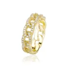 Ring 925 Silver Good Quality Zirconia Stones Modern Finger Ring 925 Sterling Silver Cuban Ring For Unisex