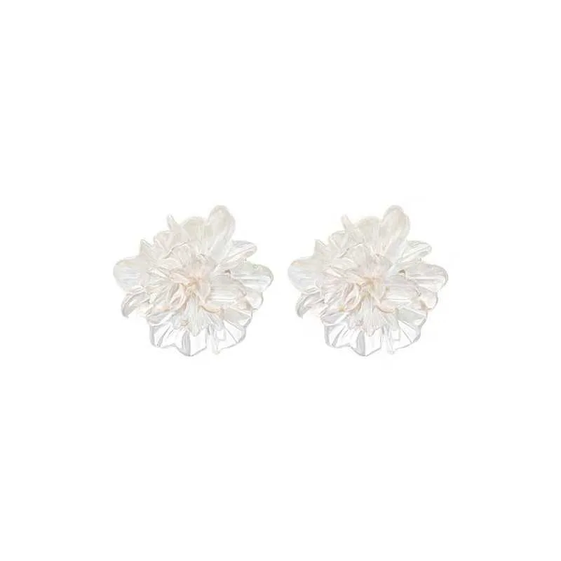 small fresh transparent resin flowers earrings women super fairy small earring sweet simple earrings