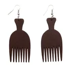 Dangle Wholesale Long Wood Exaggeration African Wooden Drop Dangle Earrings Jewelry Women Comb Earrings