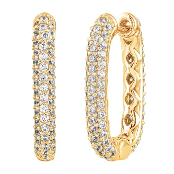 2022 Spring Fashion Jewelry Women's Gift Geometry 925 Silver Zircon Safety Pins Earring Huggie Hoop Earrings