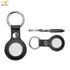Anti-Drop Classical PU Protective Cover Buckle Keychain Accessories GPS Airtag Leather Kids