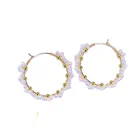 Earrings Wholesale Gilded Natural Freshwater Pearl Earrings Handmade Small Pearl Cluster Setting Earrings