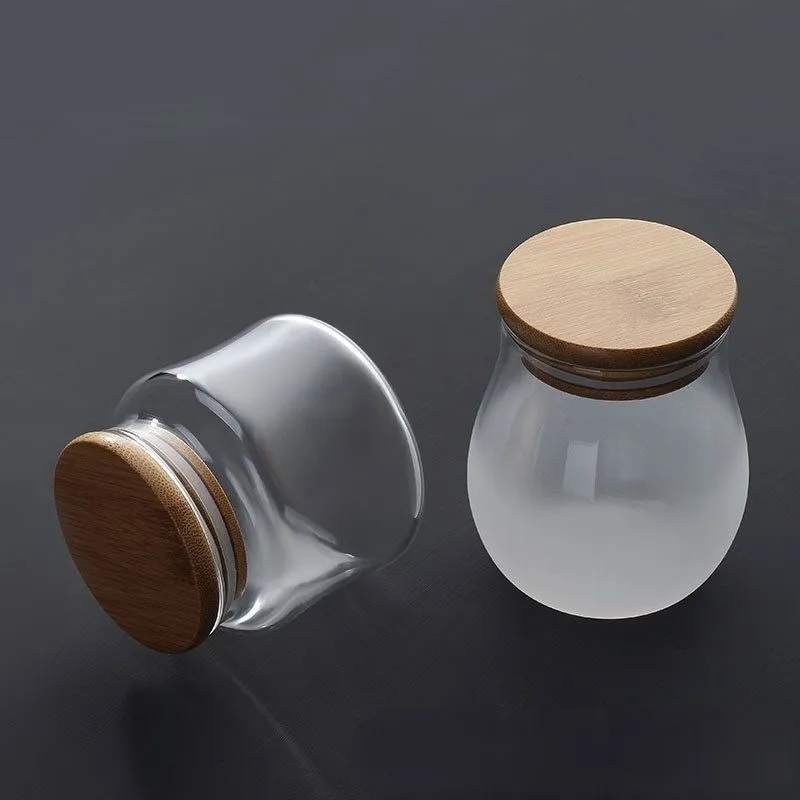 Wholesale high quality jars with bamboo lid glass  bamboo containers