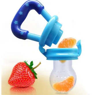 BPA Free On-The-Go Portable with 3 Mesh S M L Size Silicone Baby Food Fresh Fruit Feeder Pacifier