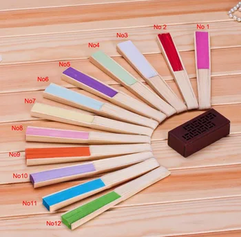 Wooden Chinese Hand Folding Fan Bamboo Paper Fans For Kids DIY