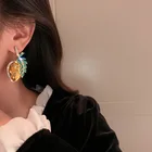 Crystal Fashion Trendy Luxury Crystal Leaf Women Earrings