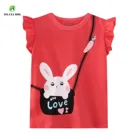 T-shirt Kids Wholesale Little Girls Summer Flutter Sleeve T-shirt Comfortable Kids Cotton Casual Tops