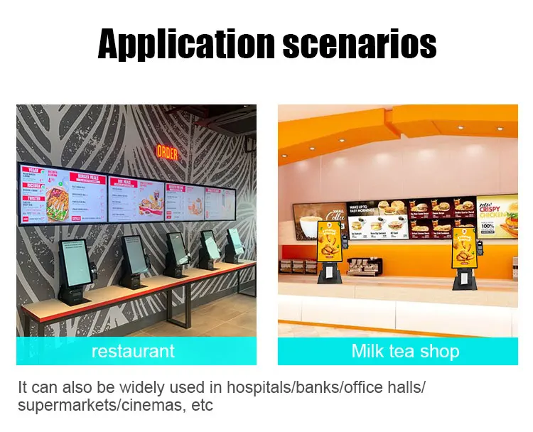 15.6 pollici kiosco POS self-service con touch screen - sistema di ordinazione e pagamento al dettaglio di fast food 8