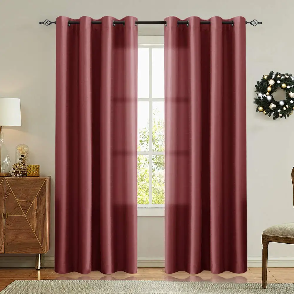 FAUX SILK  Window Treatments Curtains Drape GROMMETS 95" 84" 108" LIGHT BLUE 