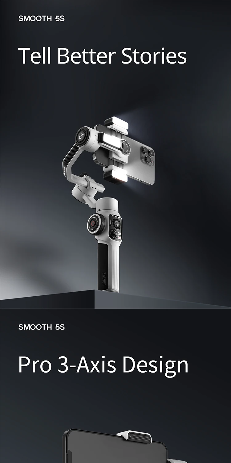 Zhiyun Smooth S Combo Axis Smartphone Handheld Gimbal Stabilizer