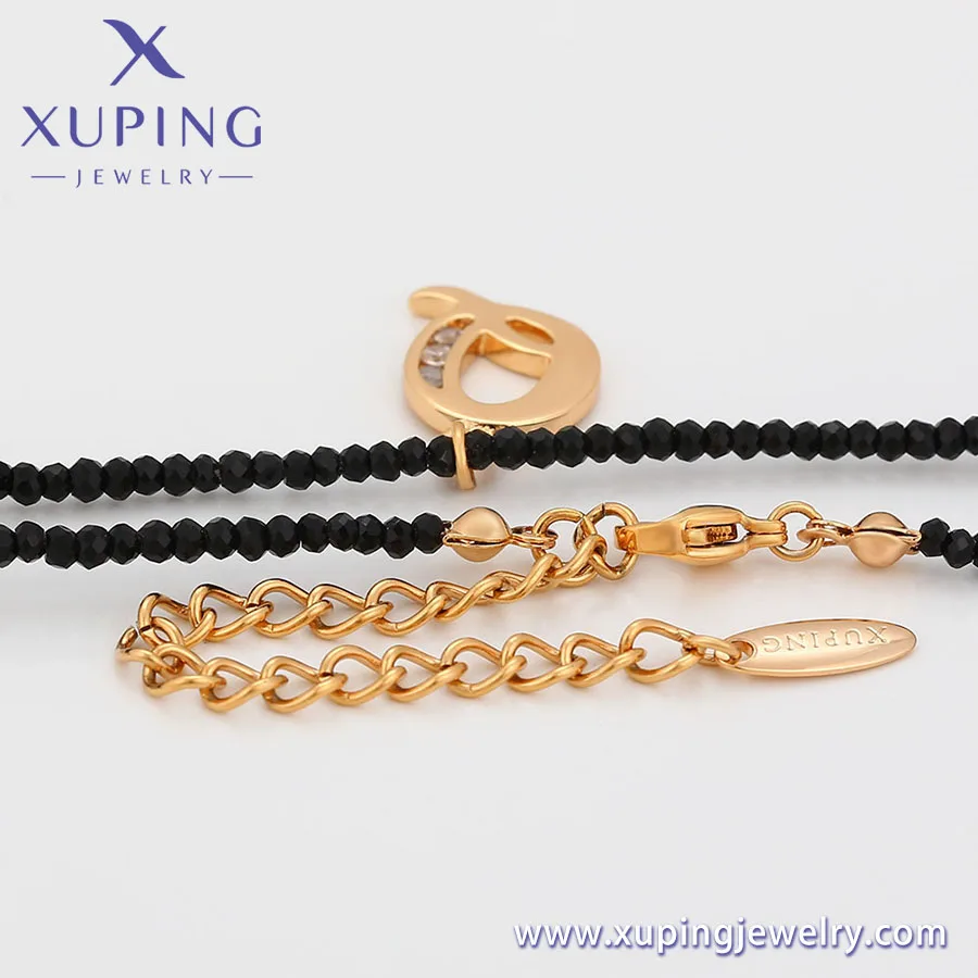 A00724259 xuping fashion letter Q pendant necklace simple gold zircon necklace