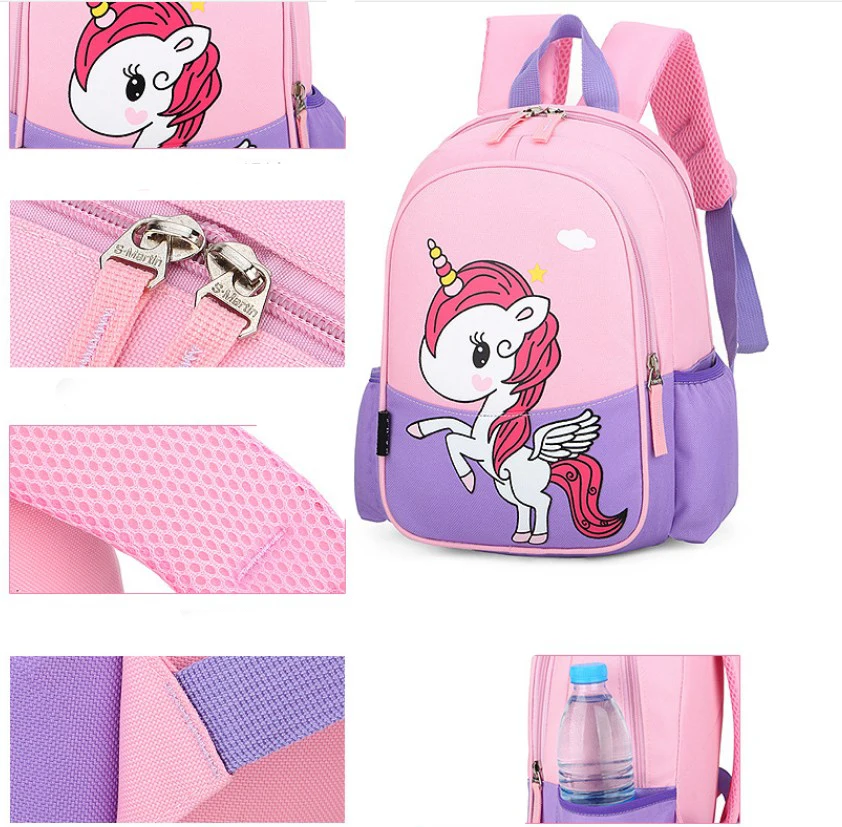 Hotselling Wholesale Cheap Price New Cartoon Unicorn Print School Bags Girls Unicorn School Bag