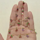 Zircon Fruit Rings SP Popular Fashion 18k Real Gold Plating Zircon Dainty 11 Style Fruits Rings For Girls
