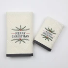 Christmas design cotton velour jacquard towel with embroidery