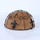Garden 12 Inch Natural Coco Coir Liner Coconut Coir Pots Metal Leaf Hanging Indoor Outdoor Garden Flower Basket