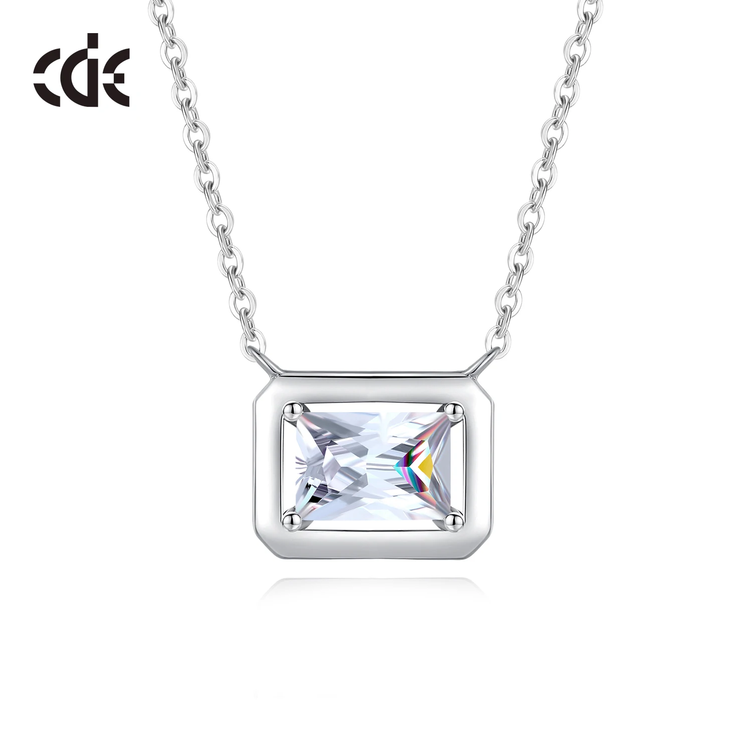 CDE YN1181 Fine 925 Sterling Silver Jewelry 5A Cubic Zirconia Charm Necklace Wholesale Rhodium Plated Pendant Necklace