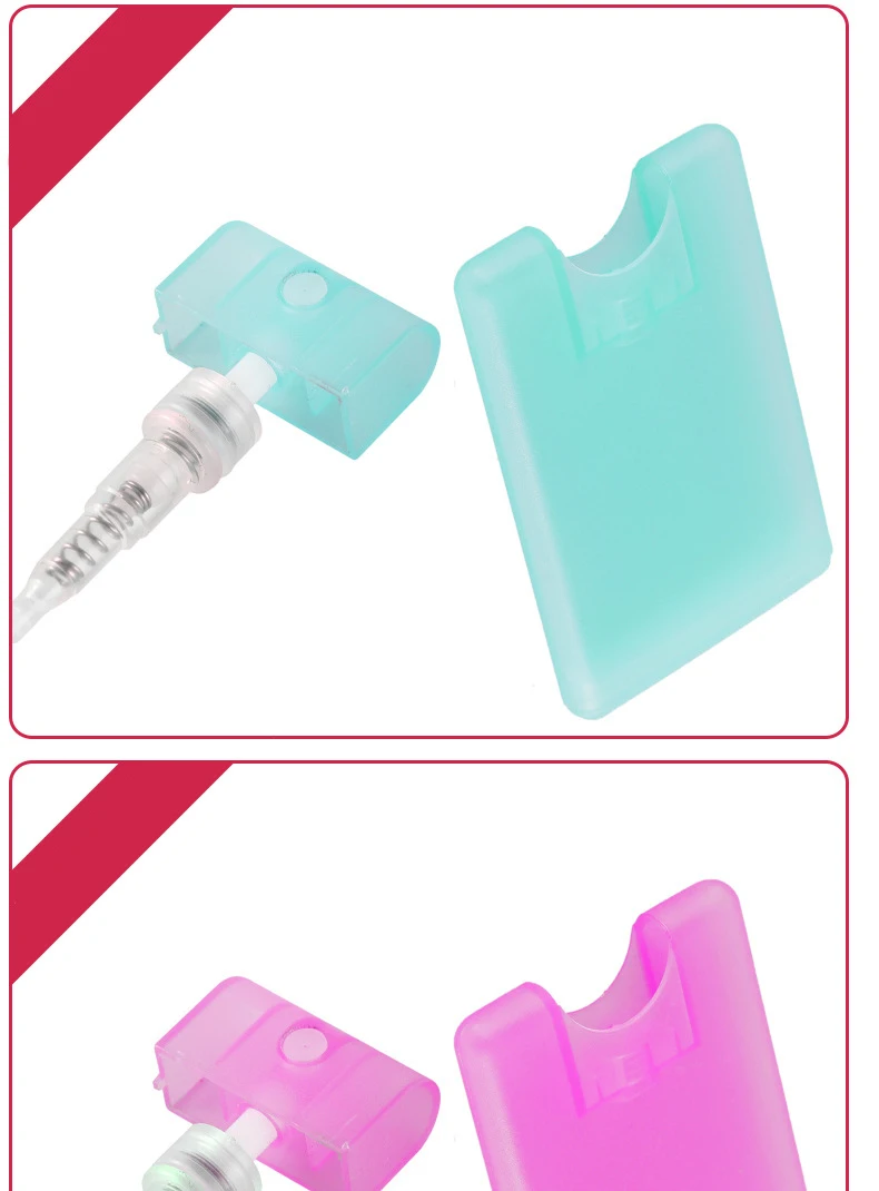 Screen Printing OEM Colored 20ml Plastic Credit Card Flat Spray Bottle Alcohol Sprayer Empty White Credit Card Perfume Spray