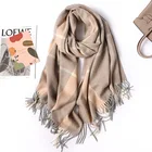 Shawl 2020winter All-matching Thick Checks Wool Warm Shawl Women's Scarf