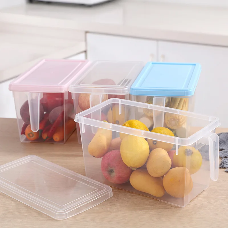 BPA FREE minimalist refrigerator pull type storage box refrigerator storage box with handle