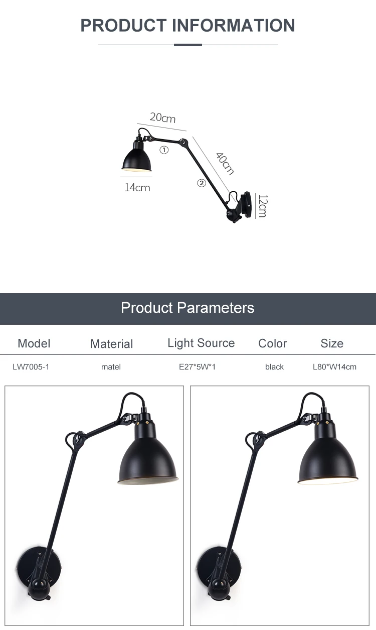 lw7005 1 modern creative design bedroom hotel room black e27 led bedside wall lamp-2
