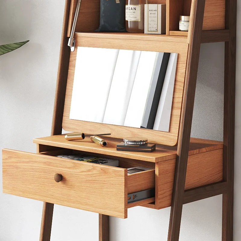 Vintage I-Shaped High Dresser Bedroom Furniture  Design Modern Luxury Wooden Dressing Table
