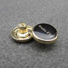 Embossed Logo With Enamel Jeans Tack Metal Buttons