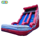 Red Cheap Giant Waterslide Commercial Red And Grey Symphony Dual Slides Inflatable Water Slide Pool
