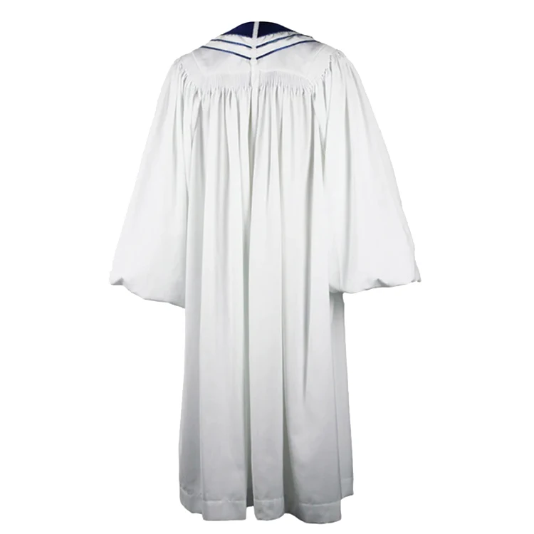 Customized Handmade Front Pleats Church Uniform Embroidery Cross Bishop Church Clergy Robes With Lined Bell Sleeves details