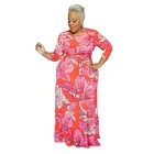 Dress Long Maxi Women's 2021 New Fashion Loose Plus Size Dress Floral Print Long Sleeve Casual Maxi Dress