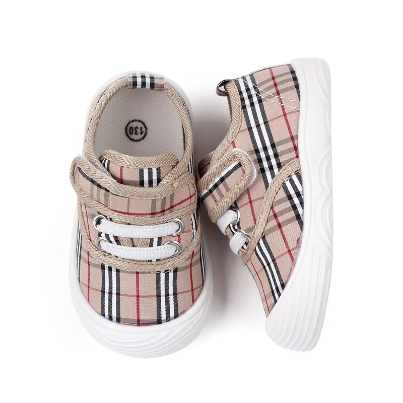 Unisex Toddler Kids Pre-Walker Sneakers Casual Lattice Canvas Shoes with Soft Rubber Outsole Fashionable for Kids details