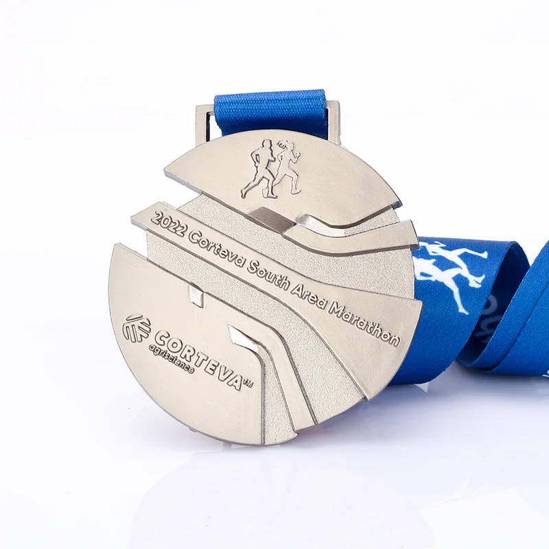 Manufacturer Cheap Design Custom Logo Gold Zinc Alloy Metal 2D 3D Running Race Marathon Finisher Sports Medals With Ribbon supplier